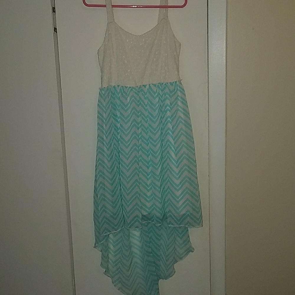 Girls Cream and Baby blue Dress